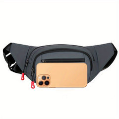 Large Capacity Unisex Waist Bag with Zipper for Outdoors