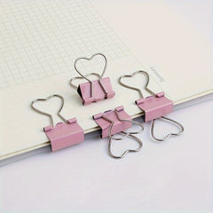 3pcs Heart Shaped Binder Clips - Creative & Organized