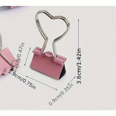 3pcs Heart Shaped Binder Clips - Creative & Organized
