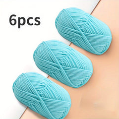 6pcs Medium Coarse Crochet Doll Wool Yarn for Scarf Sweater Shawl