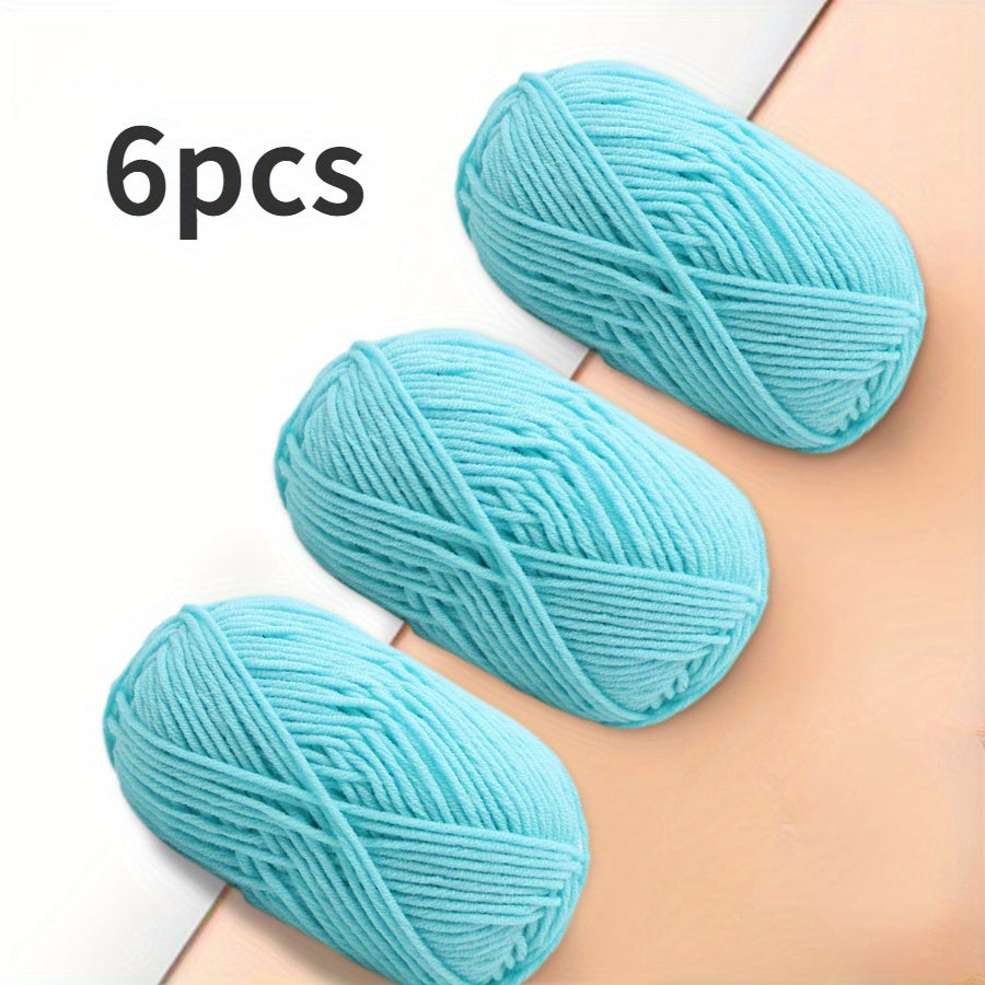 6pcs Medium Coarse Crochet Doll Wool Yarn for Scarf Sweater Shawl