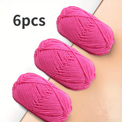 6pcs Medium Coarse Crochet Doll Wool Yarn for Scarf Sweater Shawl