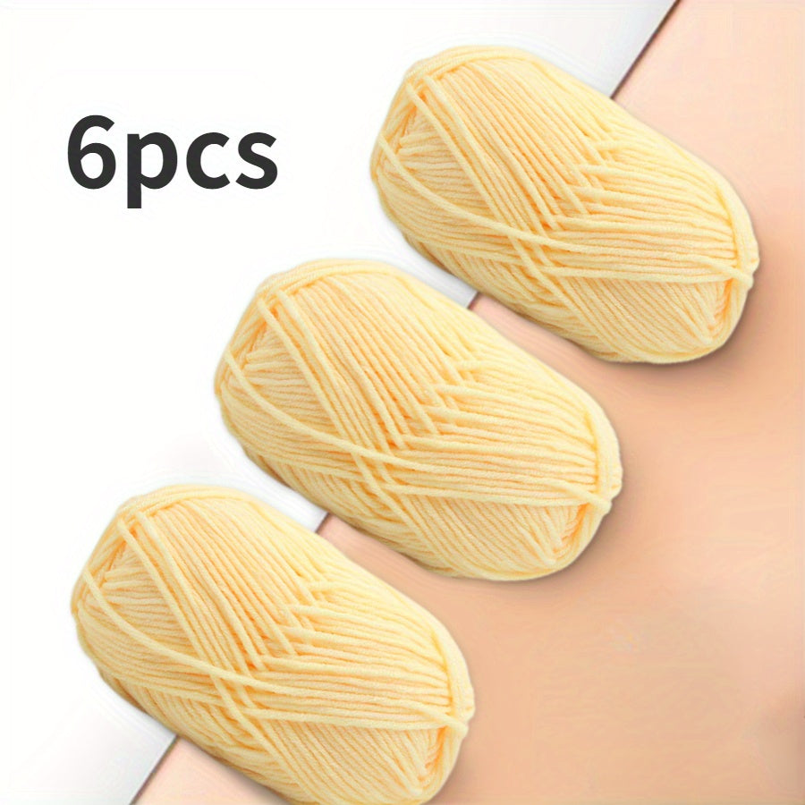 6pcs Medium Coarse Crochet Doll Wool Yarn for Scarf Sweater Shawl