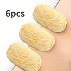 6pcs Medium Coarse Crochet Doll Wool Yarn for Scarf Sweater Shawl