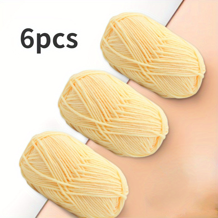 6pcs Medium Coarse Crochet Doll Wool Yarn for Scarf Sweater Shawl