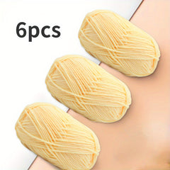6pcs Medium Coarse Crochet Doll Wool Yarn for Scarf Sweater Shawl