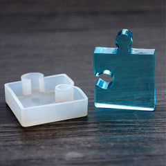 4pcs Silicone Puzzle Pendant Mold for DIY UV Resin Jewelry Casting