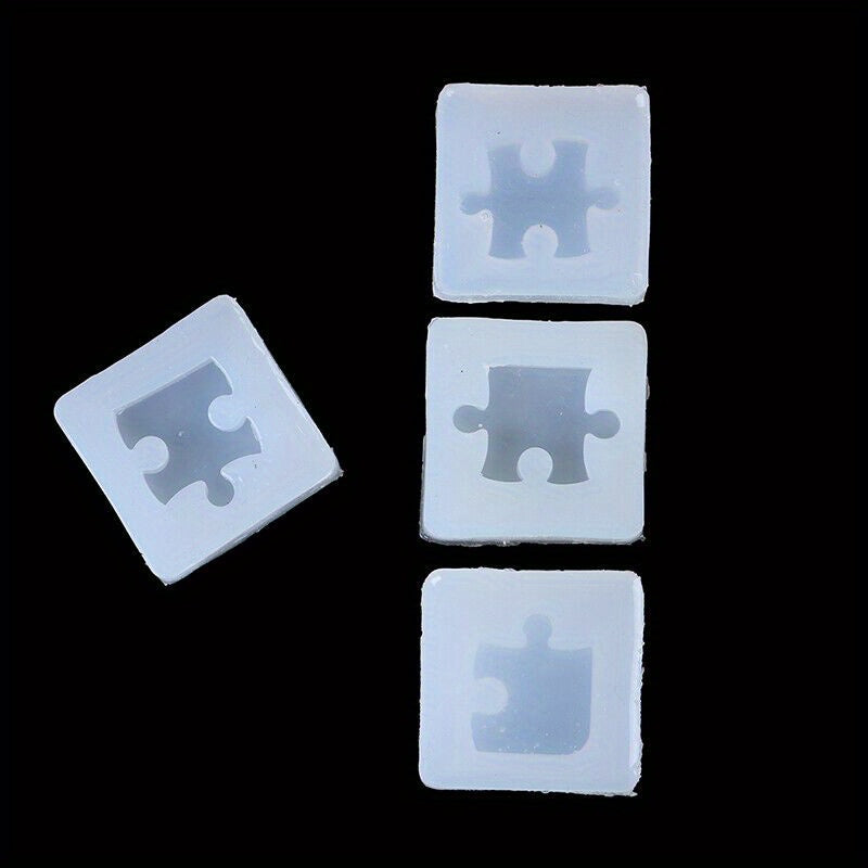 4pcs Silicone Puzzle Pendant Mold for DIY UV Resin Jewelry Casting