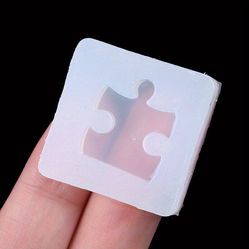 4pcs Silicone Puzzle Pendant Mold for DIY UV Resin Jewelry Casting
