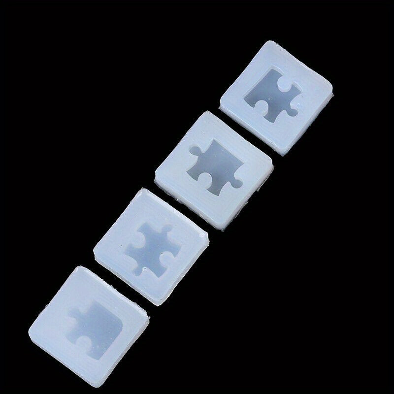 4pcs Silicone Puzzle Pendant Mold for DIY UV Resin Jewelry Casting