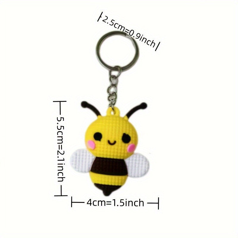 Cartoon Bee Keyring Bag Purse Backpack Ornament Pendant