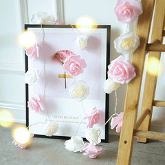 Pink Rose Light String LED Christmas Wedding Decoration