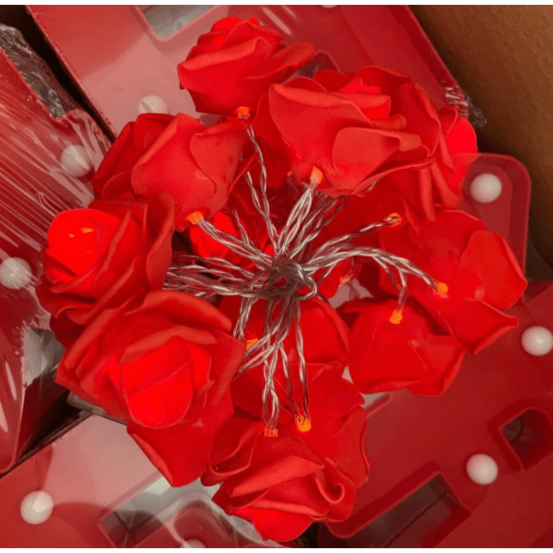 Pink Rose Light String LED Christmas Wedding Decoration