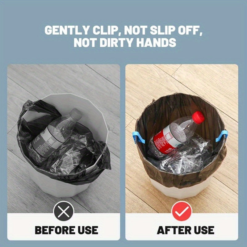 2pcs Waste Basket Can Fixation Clip Rubbish Bag Clips
