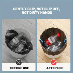 2pcs Waste Basket Can Fixation Clip Rubbish Bag Clips