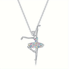 Colorful Skirt Ballet Pendant Necklace