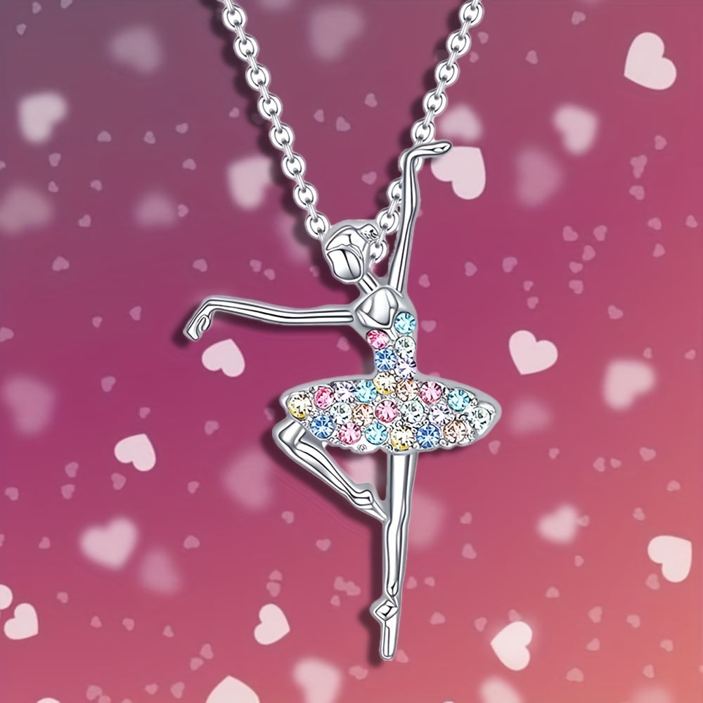Colorful Skirt Ballet Pendant Necklace