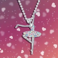 Colorful Skirt Ballet Pendant Necklace