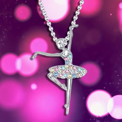 Colorful Skirt Ballet Pendant Necklace