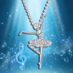 Colorful Skirt Ballet Pendant Necklace