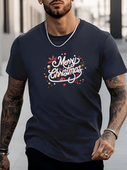 Christmas Print Men's Graphic Crew Neck T-shirt