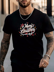 Christmas Print Men's Graphic Crew Neck T-shirt