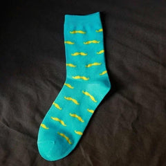 Men's Cartoon Mustache Crew Socks