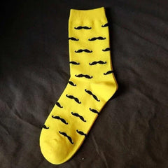 Men's Cartoon Mustache Crew Socks