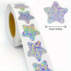500pcs Rainbow Laser Heart Stickers Scrapbooking Adhesive Labels