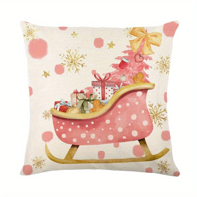 Christmas Cartoon Decorative Cushion Cover for Living Room Sofa