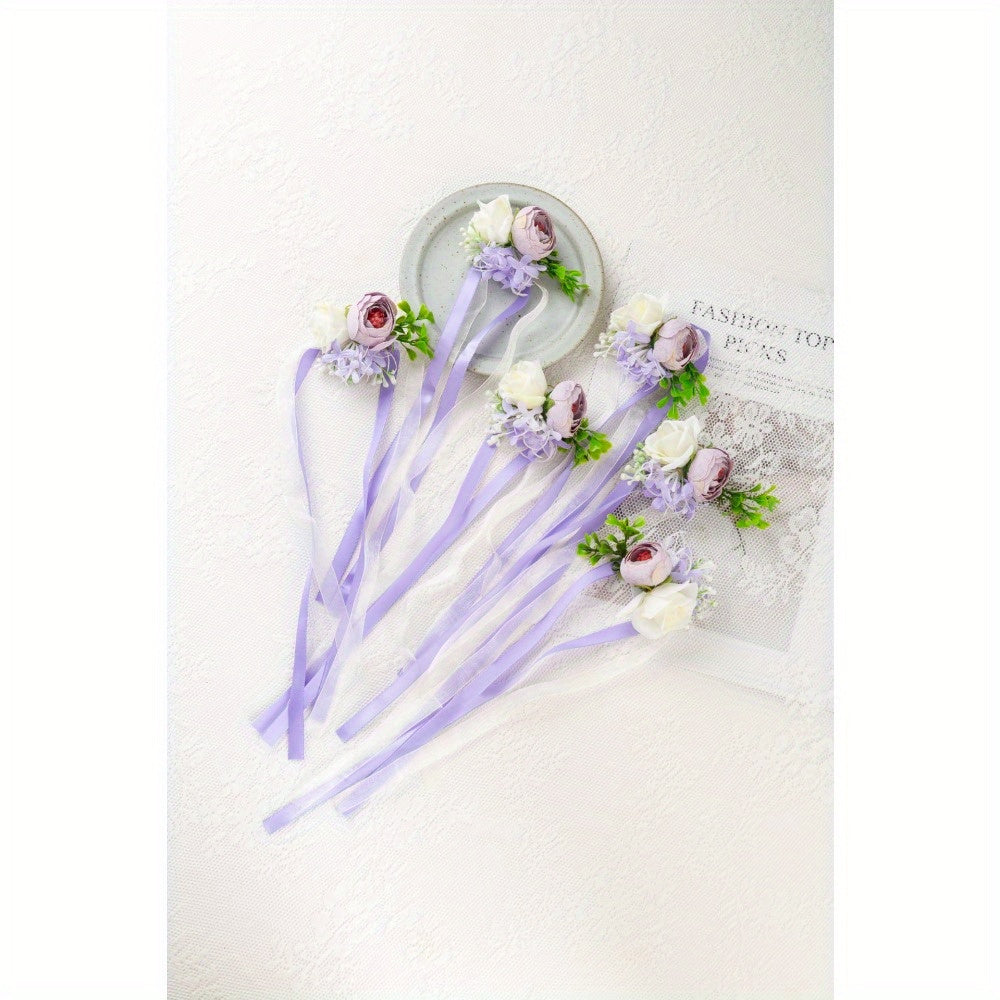 Wrist Corsage And Boutonniere Wedding Party Props Artificial Flower