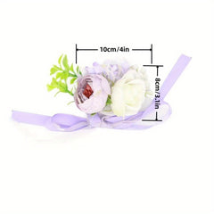 Wrist Corsage And Boutonniere Wedding Party Props Artificial Flower