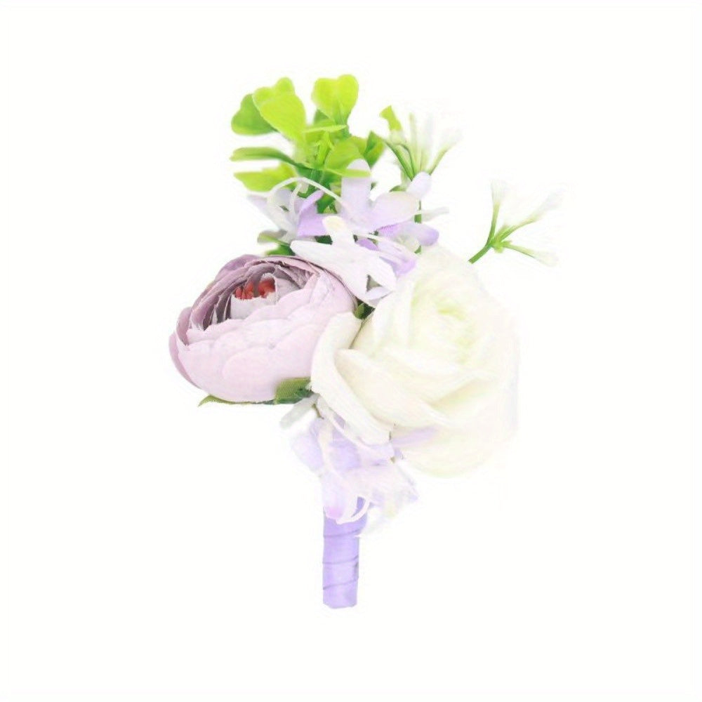 Wrist Corsage And Boutonniere Wedding Party Props Artificial Flower