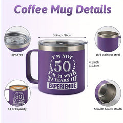 14oz Double Layer Stainless Steel Water Cup Shatterproof Insulated Coffee Cup