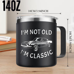 Car Graffiti Stainless Steel Water Cup 14oz Leakproof Insulated Coffee Cup