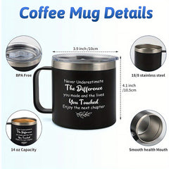Stainless Steel Water Cup 414ml 14oz Leakproof Insulated Coffee Cup