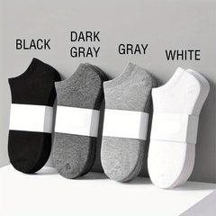 Teenager's Solid Liner Anklets Socks Soft Non Slip Socks For Outdoor