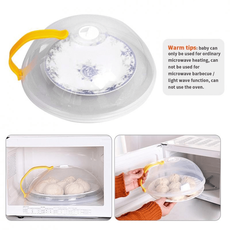 1pc Transparent Food Cover Microwave Heating Cover Kitchen Supplies