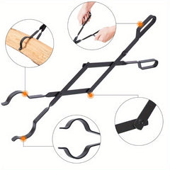 1pc Folding Fireproof Tongs for Fireplace Indoor/Outdoor Tools