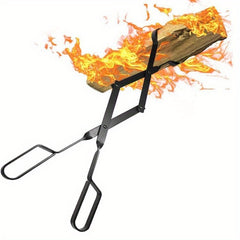 1pc Folding Fireproof Tongs for Fireplace Indoor/Outdoor Tools