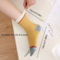 Pack of 5 Casual Breathable Long Striped Sports Socks