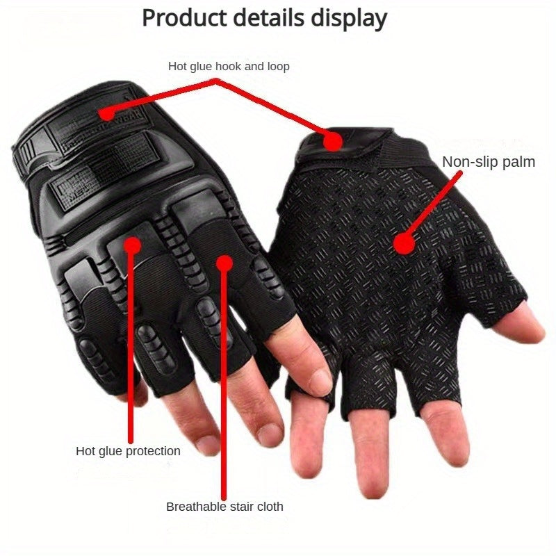 Men's Outdoor Cycling Gloves Anti Slip And Wear resistant Half Finger Gloves