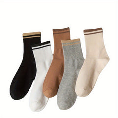 5 Pairs Long Sports Socks for Spring Autumn Winter