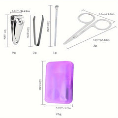 4pcs Professional Nail Clipper Set Stainless Steel Manicure Kit