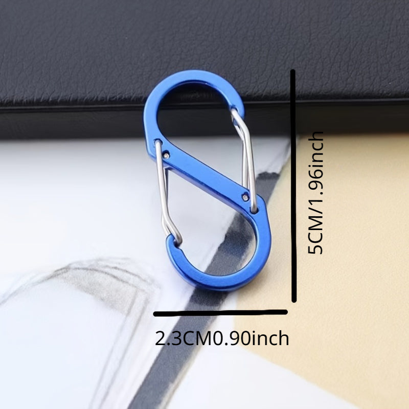 6pcs S-Shaped Spring Buckle Keychain for Travel Bag Hanging