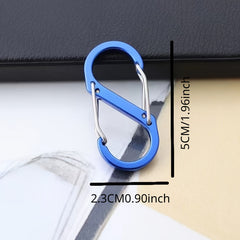 6pcs S-Shaped Spring Buckle Keychain for Travel Bag Hanging