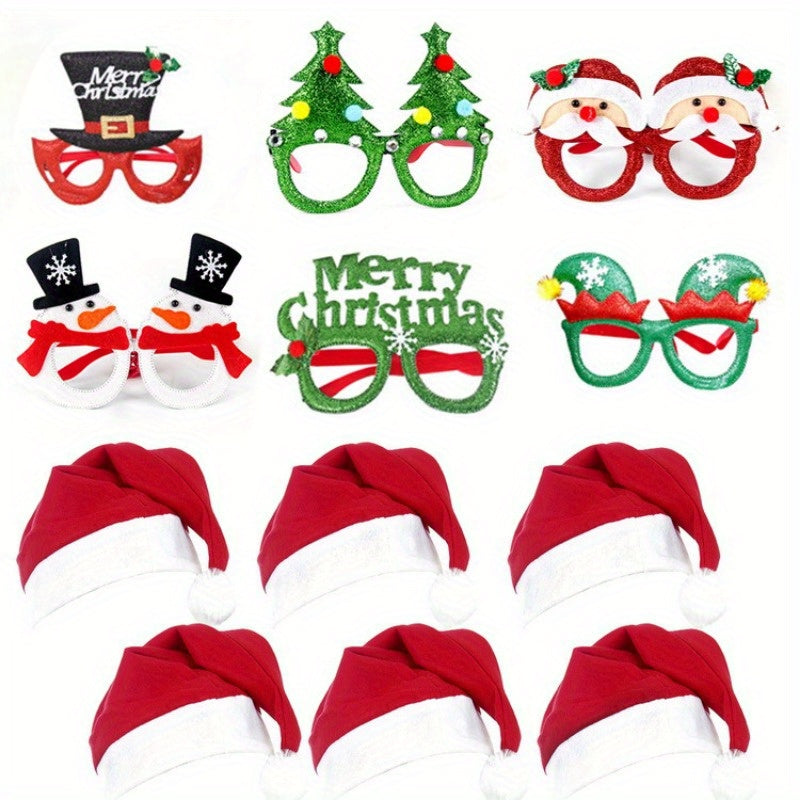 Christmas Decoration Glasses Set - Party Favors for Holiday Celebrations