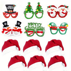 Christmas Decoration Glasses Set - Party Favors for Holiday Celebrations