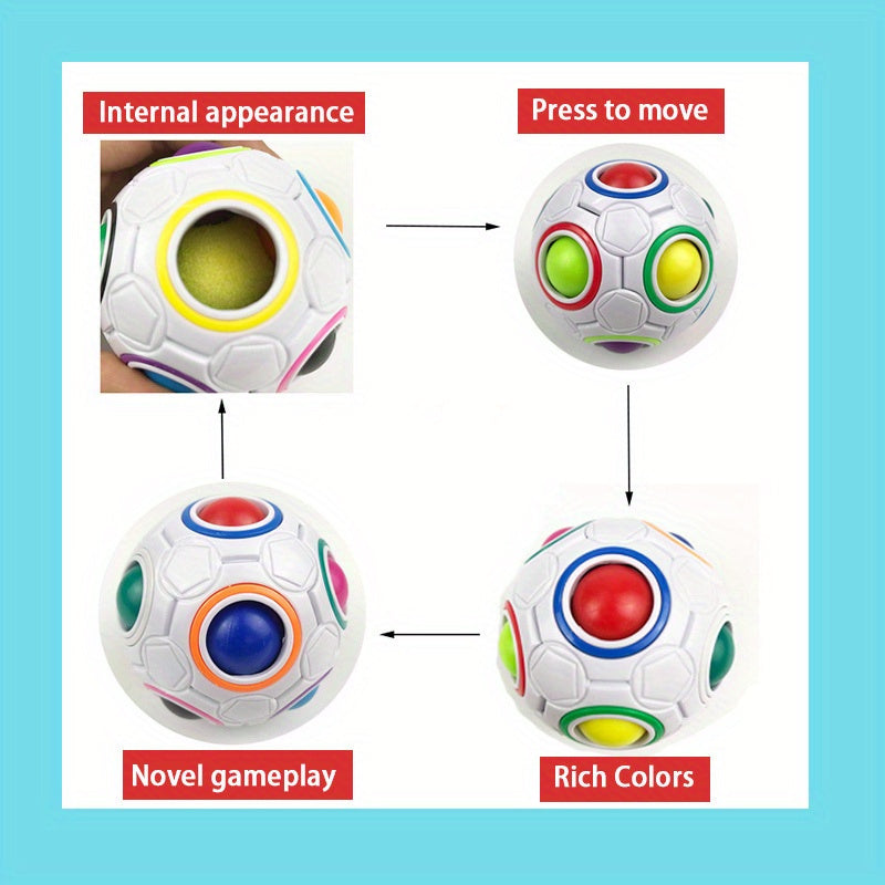 Rainbow Ball Stress Relief Toy Decompression Magic Ball Palm Toy