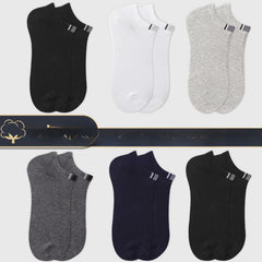 6 Pairs Thin Cotton Sports Socks Breathable Sweat Absorbing Summer Spring